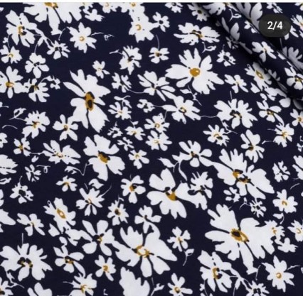 Штапель принт Ромашки