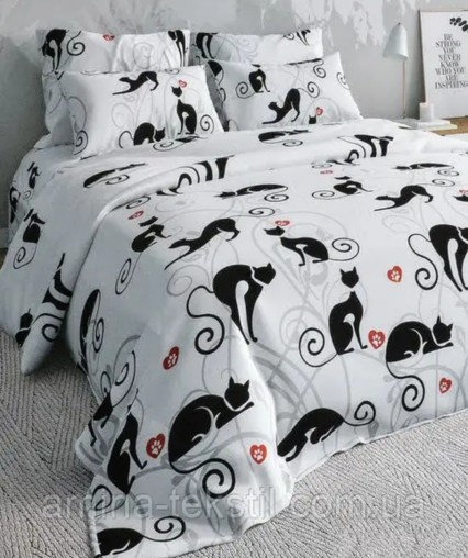Комплект постільної білизни Котики на білому