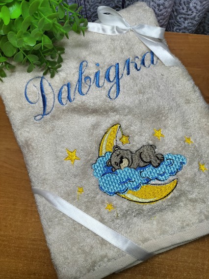 Банний рушник з іменною вишивкою 