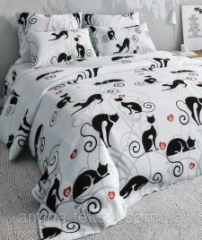 Комплект постільної білизни Котики на білому