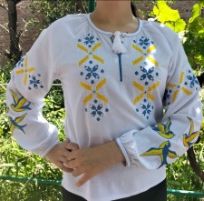 Вишиванка '' Ластівки'' з машинною вишивкою 